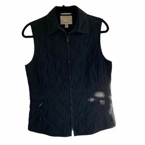 Faconnable Black Quilted Vest Size Small